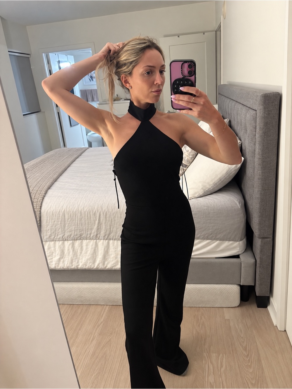 Amanda Uprichard Black Halter-Neck Jumpsuit